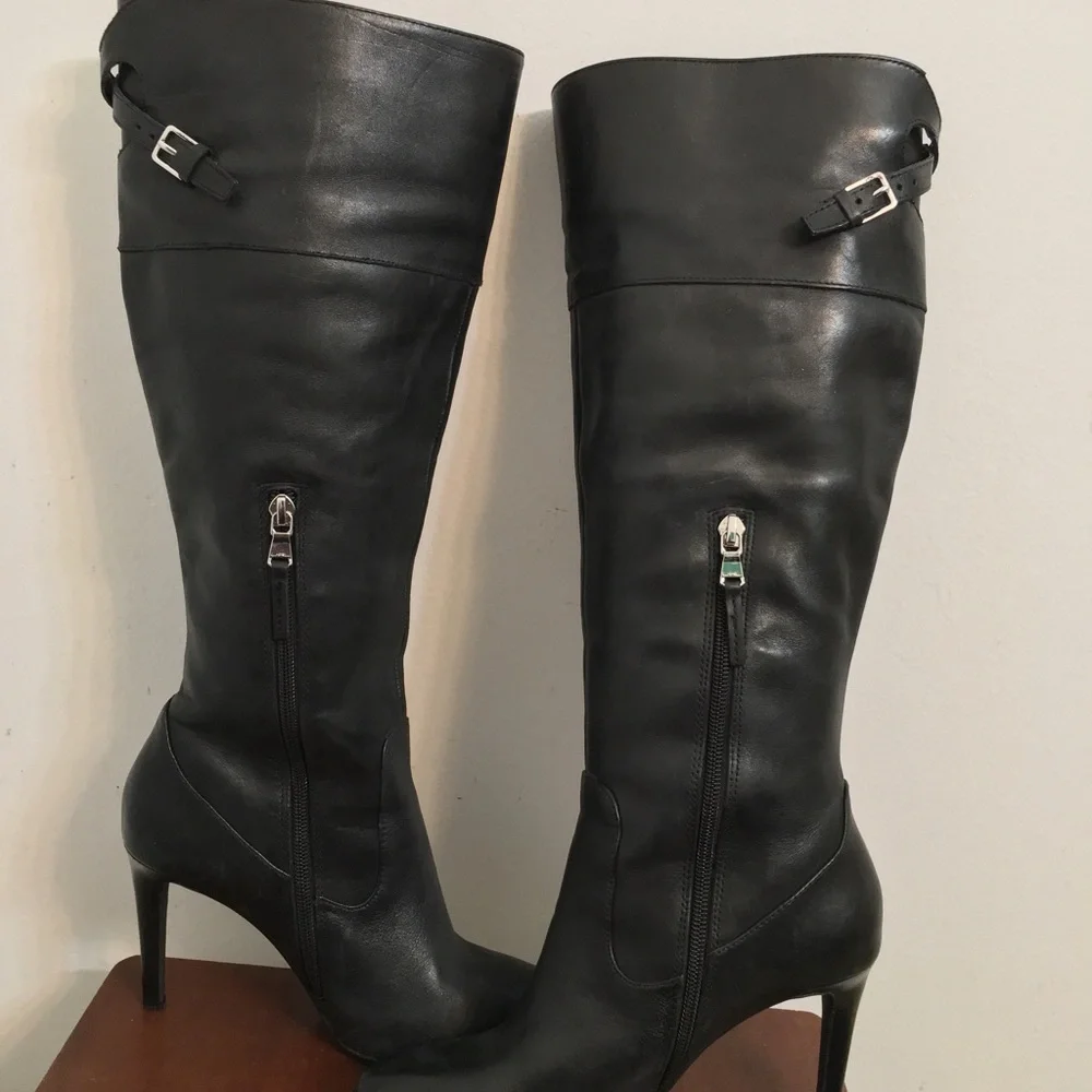 Lauren Ralph Lauren Knee Leather Boots Size 7B - Picture 9 of 15